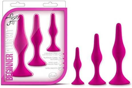 Blush Luxe Beginner Silicone Butt Plug - Medium Size - Soft, Tapered Heads - Satin Smooth Silicone - Suction Cup Base - Pleasurable Adult Sex Toy For Women And Couples - Pink