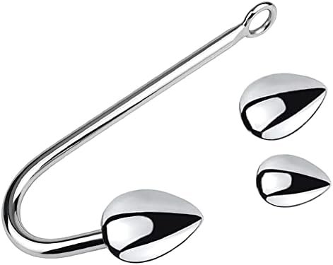 Kutocesy Stainless Steel Anal Hook With 3 Interchangeable Balls Anal Balls Male Buttplug Hook Penis Anal Plugs Sex Toys (Anal Hook Set Of Three) - Image 2