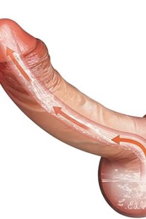 Realistic Squirting Dildo For Women, Ejaculating Penis With Strong Suction Cup For Hands-Free Play, Soft Dildo With Curved Shaft And Balls, Sex Toys For G-Spot And Anal Prostate