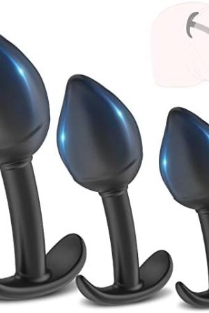 Anal Plug Kit,Dovelo 3 Pcs Silicone Butt Plug Training Set,Anal Butt Plug Trainer Kit,For Beginners Advanced Users With Flared Base Prostate Sex Toys