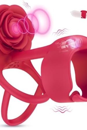 Vibrating Cock Ring With Rose Clitoral Stimulator, Ridmii 3 In 1 Couples Sex Toys Vibrating Ring With 10 Vibration Modes, G Spot Clitoral Vibrator For Women, Penis Vibrator Adult Sex Toys For Couples