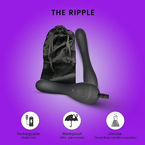 Drippp Adult Boutique The Ripple- Rechargeable Waterproof Vibrator Black - Image 3