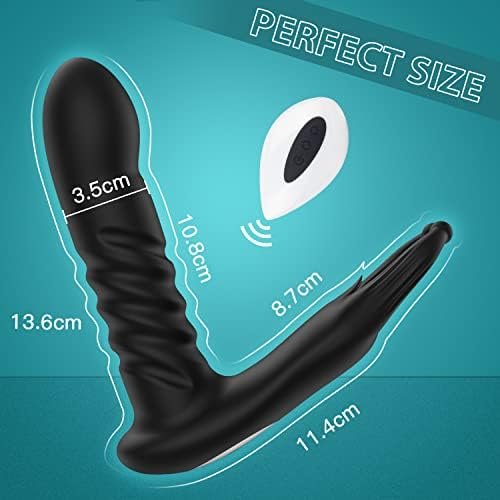 Thrusting Anal Vibrator - Vibrating Prostate Massager With 7 Thrusting & Vibration, Male Anal Butt Plug Toys With Remote Control, Dual Stimulation, Vibrator Anal Plug Sex Toys For Men & Women - Image 3