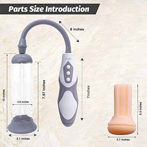 Electric Vacuum Penis Pump With Pocket Pussy, Rechargeable Erection Pump Device, Automatic Male Masturbator Penis Pumps For Men Enlargement Pump Sex Toys Pumps & Enlargers Grey - Image 2