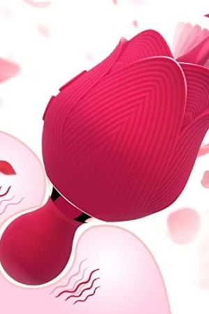 Rose Sex Stimulator For Women,Vibrating Bullet And Tongue Toy With Licking For Female Self Pleasuring,9+9 Frequencies Personal Massage For Clitoralis Stimulator ,Waterproof&Rechargeable Adult Toy