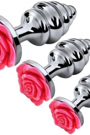 3Pcs Anal Plug,Buttplug,Rose Shape Anal Toys,Anal Sex Toys For Men,Women And Beginners And Advanced Users,Sex Toy For Vagina,Anal Training But Plug For Anal Trainer,Plug Anal For Couples,Butt Plug Set