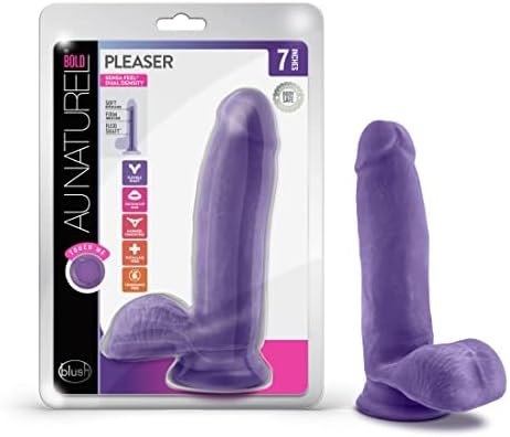 Blush Bold Pleaser - 7 Inch Ultra Soft Realistic Sensa Feel Dual Density Dildo - Flexishaft For A Firmer Erection - Strapon Friendly Suction Cup For Hands Free Play - Sex Toy For Women Men - Purple