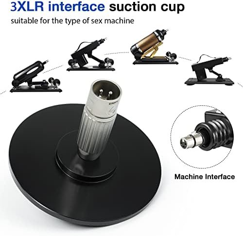 Sex Machine Attachment,3.8'' Suction Cup Adapter With 3Xlr Connector For Sex Machine Love Machine,Dildo Holder,Black - Image 2