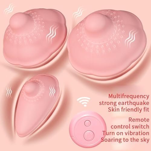 Skyour Nipple Toy Vibrator, Wireless Remote Control Silicone,Vibrating Nipple Clamps Sucking Stimulator Massager With 10 Powerful Vibration,Rechargeable Adult Sex Toys For Women Couples Pleasure Pink - Image 2