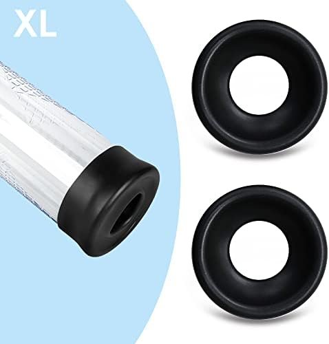 Silicone Sleeves For Adorime Penis Pump,Back-Up Universal Silicone Base Ring, 2 Pcs (Xl) Black - Image 3