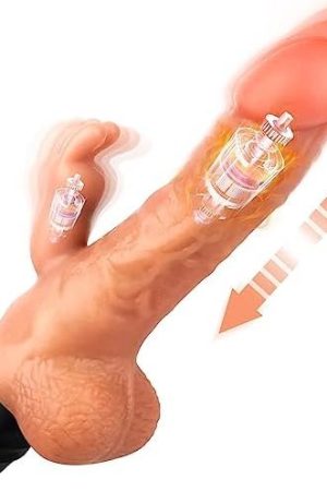 Thrusting Dildo Vibrator Sex Machine,Rabbit Tapping G-Spot Vibrator With Heating & 5 Thrusting & 10 Vibration,Realistic Dildo Clitoral Stimulator For Women Pleasure,Rechargeable Flesh