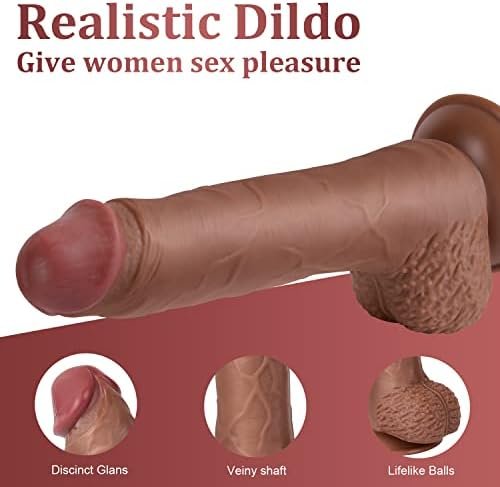 Adult Toy Dildos For Women Sex Pleasure Realistic Silicone Dildo With Suction Cup For Hands-Free (Dark Brown) - Image 2