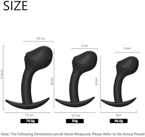 Amazbee Anal Plug Kit 3 Pcs Silicone Butt Plug Training Set With Curved Base & Imitation Dildo Prostate Sex Toys For Adult Women Men And Couples (3 Pcs) - Image 2