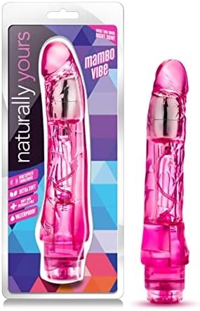 Blush Mambo Vibe - 9 Inch Soft Realistic Vibrating Dildo - Tunable Vibrations Located At The Tip For Deep Stimulation - Flexishaft So It'S Not Floppy - Waterproof Vibrator For Women Men - Clear Blue