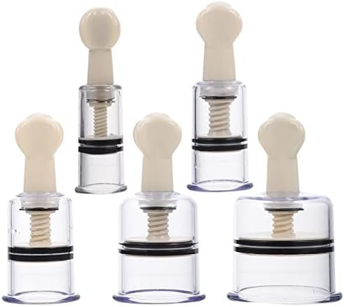 Healifty Nipple Corrector Suction Cups Female Nipple Sucker Breast Corrector: 5Pcs Stimulating Breasts Body Massage Vibrating Nipple Aspirators For Adults Vacuum Suction Cup
