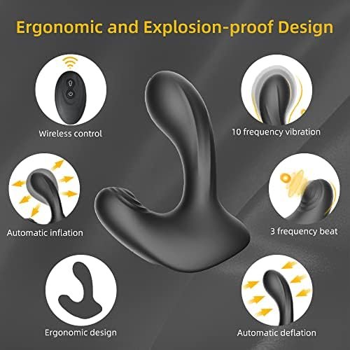 Automatic Inflatable Anal Vibrator With Self-Inflatable Prostate Massager, Two-Headed Massage Vibration And Flapping, Inflatable Butt Plug For Unisex G-Spot Vibrator Anal Sex Toy - Image 2