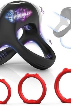 Silicone Penis Rings Set, Vibrating Cock Ring With 10 Vibration Modes, 3 Different Sizes Cock Rings With Cat Design For Erection Enhancing, Long Lasting Stronger Adult Sex Toys For Men Or Couple