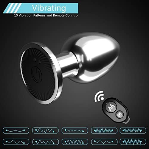 Vibrating Butt Plug Rechargeable Vibrating Anal Plug Prostate Massager With 10 Modes Stainless Steel Butt Plug Fetish Bondage Anal Stimulation Adult Sex Toys For Men,Women And Couples (Smooth) - Image 3