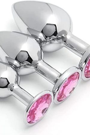 Yissda 3Pcs Anal Plug Adult Sex Toy, Jewel Anal Toys Adult Sex Toys Games Butt Plug, Personal Buttplug Sex Toy For Adult Women, Men And Couples, Jeweled Anal Beads Anal Toy, Ljh-P07 Color:Pink