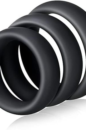 Fst Silicone Cock Rings Set, Male Delaying Ejaculation Penis Rings Set For Erection Enhancing Stamina Black
