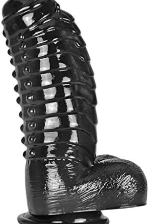 Taoheo Realistic Dildo Anal Dildo With Suction Cup 11.8''X3.94'' Black