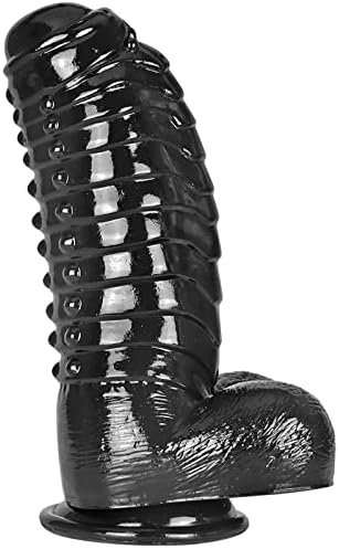 Taoheo Realistic Dildo Anal Dildo With Suction Cup 11.8''X3.94'' Black