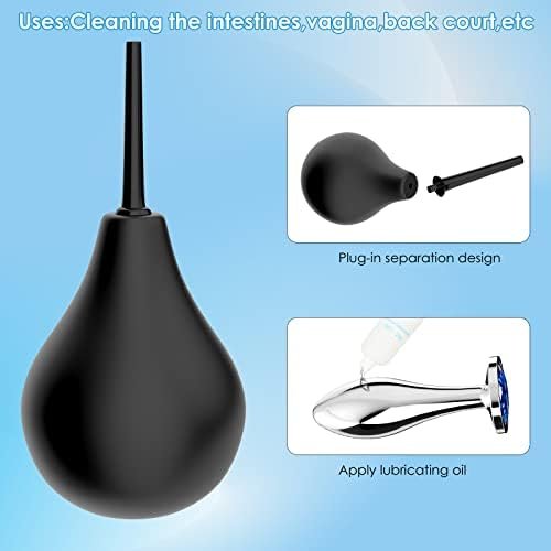 Anal Butt Plug, Sex Toys Plugs Set Trainer Kit For Beginners Men Women Users With Silicone Enema Ball, Yeqiz 3Pcs Set Metal Butt Base Prostate Massage Adult Sexy Toy & Games 2023 - Image 2