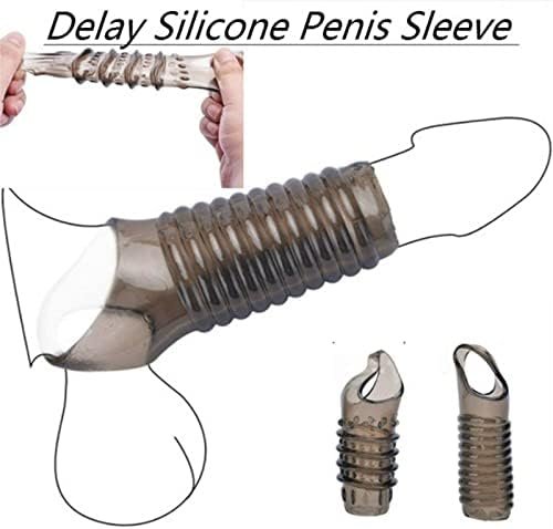 Saleix Penis-Rings For Men, Sex-Toys-For-Men Penis-Sleeves, Penis-Enlarge-Sleeves For Couples, Silicone-Cock-Rings Fits 4-5 Inch Penis- Transparent Black - Image 2
