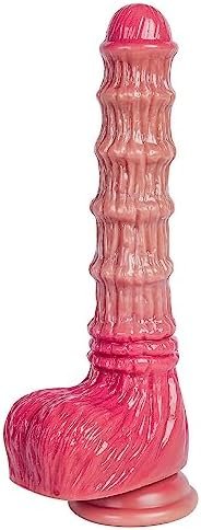 Realistic Monster Silicone Dildo: 9.3" Ribbed Textured Shape With Strong Suction Cup - Big Fantasy Dildo For Women - Large Anal Plug Dildo Prostate Massager - Adult Sex Toy