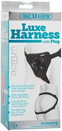 Doc Johnson Vac-U-Lock Platinum - Luxe Harness With Vac-U-Lock Plug And 3 Different Sized O-Rings - Compatible With O-Ring And Vac-U-Lock Dildos - Accommodates Up-To 69" Waist - Image 3
