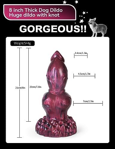 Realistic Dog Dildo With Big Knot And Suction Cup, 8Inch Fantastic Thick Silicone Wolf Dildo Anal Adult Toys For Women Couples And Strap On - Image 2