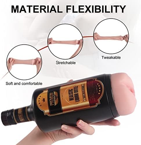 Male Masturbator Blowjob Cup, 3D Manual Realistic Male Masturbator Cup Liquor Bottle Shape, Realistic Textured Vagina Pocket Pussy Adult Sex Toy For Men Lifelike Pussy Masturbation Cup - Image 3