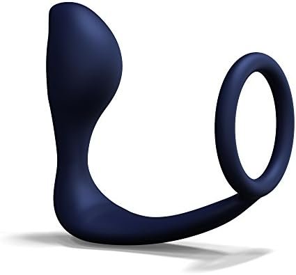 Lynk Pleasure Products Anal Orgasm Performance & Erection Enhancing Cock Ring And Anal Plug Combo - Pure Silicone - Navy Blue Fantasy Sex Toy
