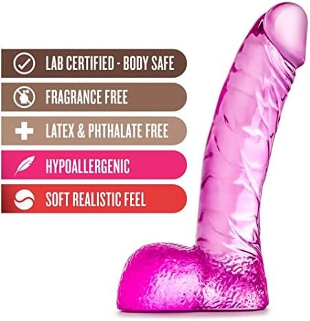 Blush Naturally Yours Ding Dong - 5 1/2 Inch Realistic Smooth Slim Translucent Beginner Stimulating Dildo - Fragrance Free Small Curved Female Male Adult Toys - Sex Toy For Women Men Couples - Pink - Image 2