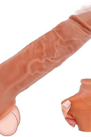 Penis Sleeve Extender Enlarger, Ultra -Stretchy Soft Material & Ball Stretcher Suitable For All To Extend Male Stamina Of Cock Sleeve Extenders For Thicken, Reusable Condom Sex Toy For Men Couples
