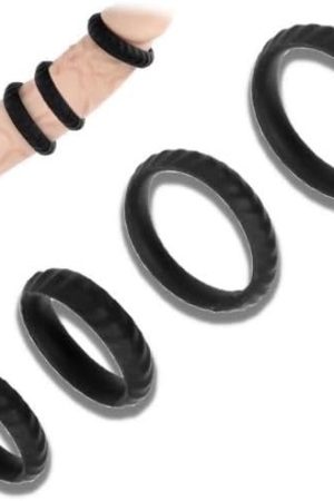 Silicone Penis Rings For Erection Enhancing Premium Training Cock Ring For Men’S Sexual Life And Stamina Prolonging, Male Sex Toys For Couples (4 Rings Set)