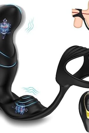 Vibrating Prostate Massager Anal Vibrator Sex Toys For Men,Wave Motion Anal Plug With Cock Ring 11 Patterns Prostate Vibrator Anal Toys, Remote Controlled Adult Sex Toys For Men, Women And Couple