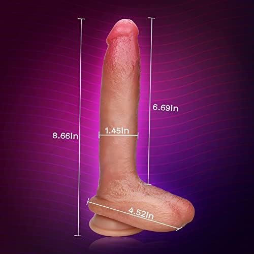 Realistic Dildo With Strong Suction Cup For Hands-Free Play 8.66" Silicone Penis Cock Dong With Vivid Glans Veins Adult Sex Toys For Women Masturbation - Image 3