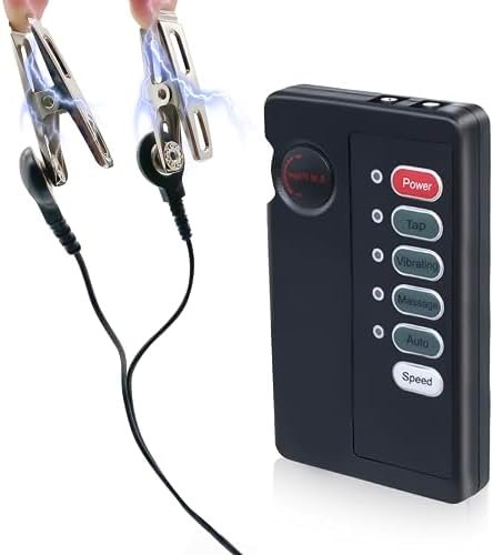 Electric Shock Nipple Clip Chain, Nipple Toy Nipple Clamps, Sex Toy Nipple Adjustable Bdsm Nipple Clamps For Exciting Sexual Pleasure (Requires Two Aaa Batteries Installed)