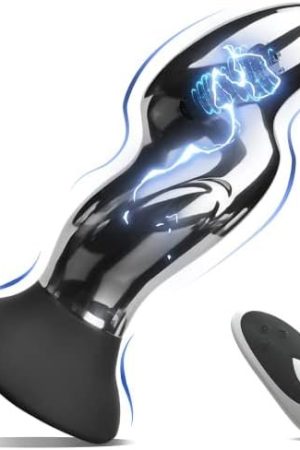 Vibrating Butt Plug Metal Anal Dildo, Prostate Massager Suction Cup Dildo, Remote Control Large Butt Plug Anal Trainer, Prostate Vibrator Anal Sex Toy With 10 Vibrating Modes For Men Women Couples