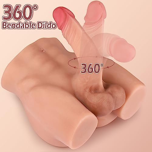 Alisban Realistic Male Sex Doll With Black Dildo For Women,7.4Lb Premium Torso Sex Doll For Men With Tight Anal Hole, Unisex Masturbator Sex Toys For Men Gay Couples (Brown Sex Doll) - Image 2