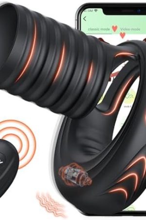 Vibrating Cock Ring Couple Sex Toys - Latune, Mens Vibrator With Ribbed Penis Sleeve Adult Sex Toys, App Remote Control Penis Ring Vibrator Sex Toys For Men,10X Vibrating Penis Ring Male Sex Toys