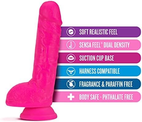 Blush Neo Dual Density Realistic Dildo - 9 Inch Length 2 Inch Width - Sturdy Suction Cup Base For Hands Free Play And Harness Strap On Compatible - Sensa Feel Firm Inside & Soft Outside - Sex Toy - Image 2