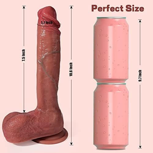 Realistic Dildo For Beginners, 8.4 Inch Soft Silicone Dildos With Strong Suction Cup For Hands-Free Play, Thick Anal Penis For Vagina Anal G-Spot Stimulating, Flexible Sex Toy For Women/Men/Gay/Couple - Image 3