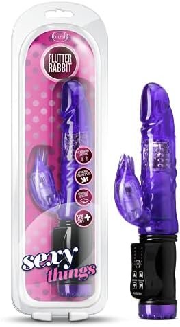 Blush Sexy Things Flutter Rabbit - Mini Rabbit Vibrator - 48 Function 3 Vibration Points - 2 Way Gyrating Shaft And Rotating Pleasure Beads - Soft Flexible Clit Stimulator - Sex Toy For Women - Pink
