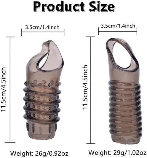 Cock Rings For Men, Reusable Penis Enlarge Sleeves Girth, Delay Ejaculation Stronger Erection Enhancement Sex Toys Silicone Penis Rings For Men - 2Pcs - Transparent Black - Image 3