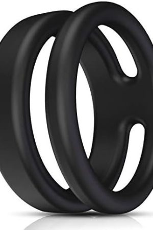 Silicone Dual Cock Ring For Longer, Harder, Stronger Erections, Erection Enhancing - Soft Silicone, Waterproof-1.5In