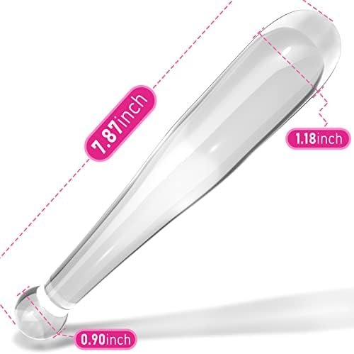 Glass Butt Plug Anal Dildo Pleasure G-Spot Wand Baseball Bat Shaped Double Ended Dildo Prostate Massager Fetish Masturbation Sex Toy For Women Men Tjijp (L) Transparent - Image 2