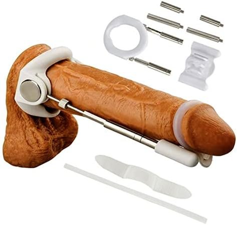 Penis-Extender-Stretcher, Sex-Products-For-Adult-Couples, Sex-Toys For Men, Pens-Extender-For-Men - Adjustable Stretch Length - Made Of Plastic And Stainless Steel, White