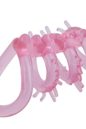 Boruite Keel Penis Ring, 4 In 1 Ultra Soft Cock Rings For Men For Sex, Unique Shape Sex Toys With Raised Particles Couples Sex Products For Erection Enhancing, Black